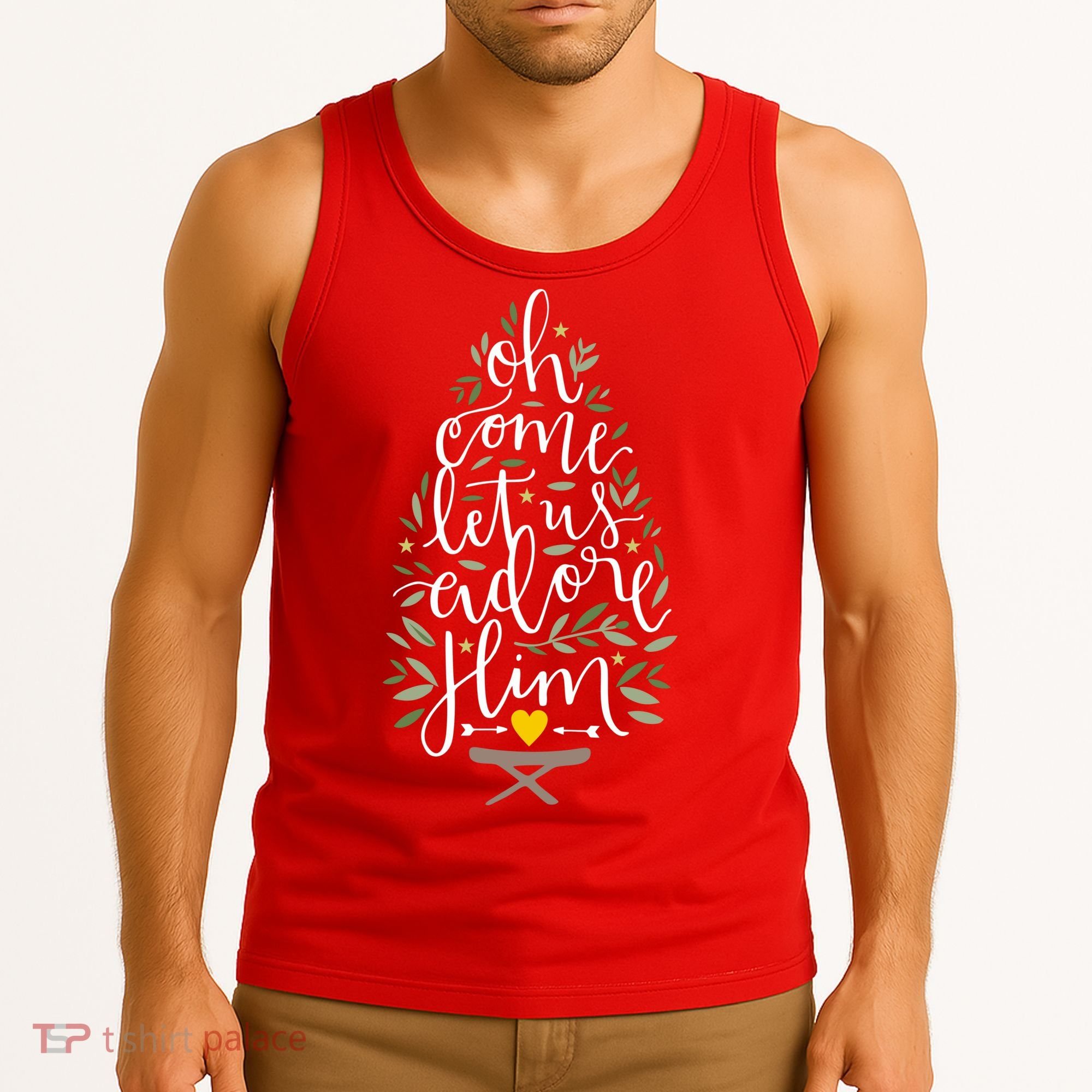 Adore Him Baby Jesus Christmas Tank Top
