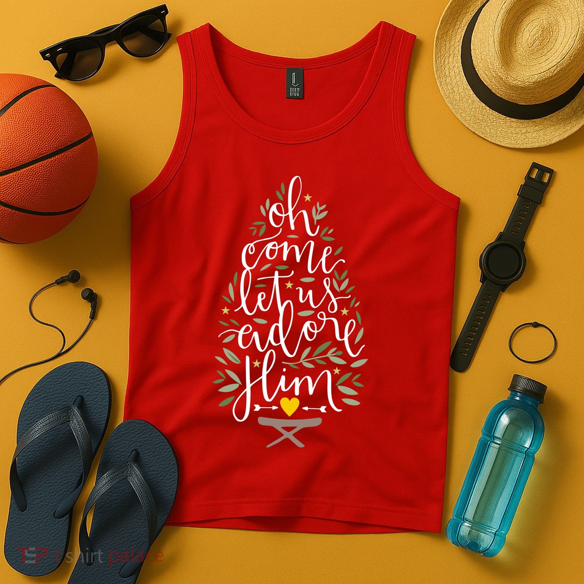 Adore Him Baby Jesus Christmas Tank Top