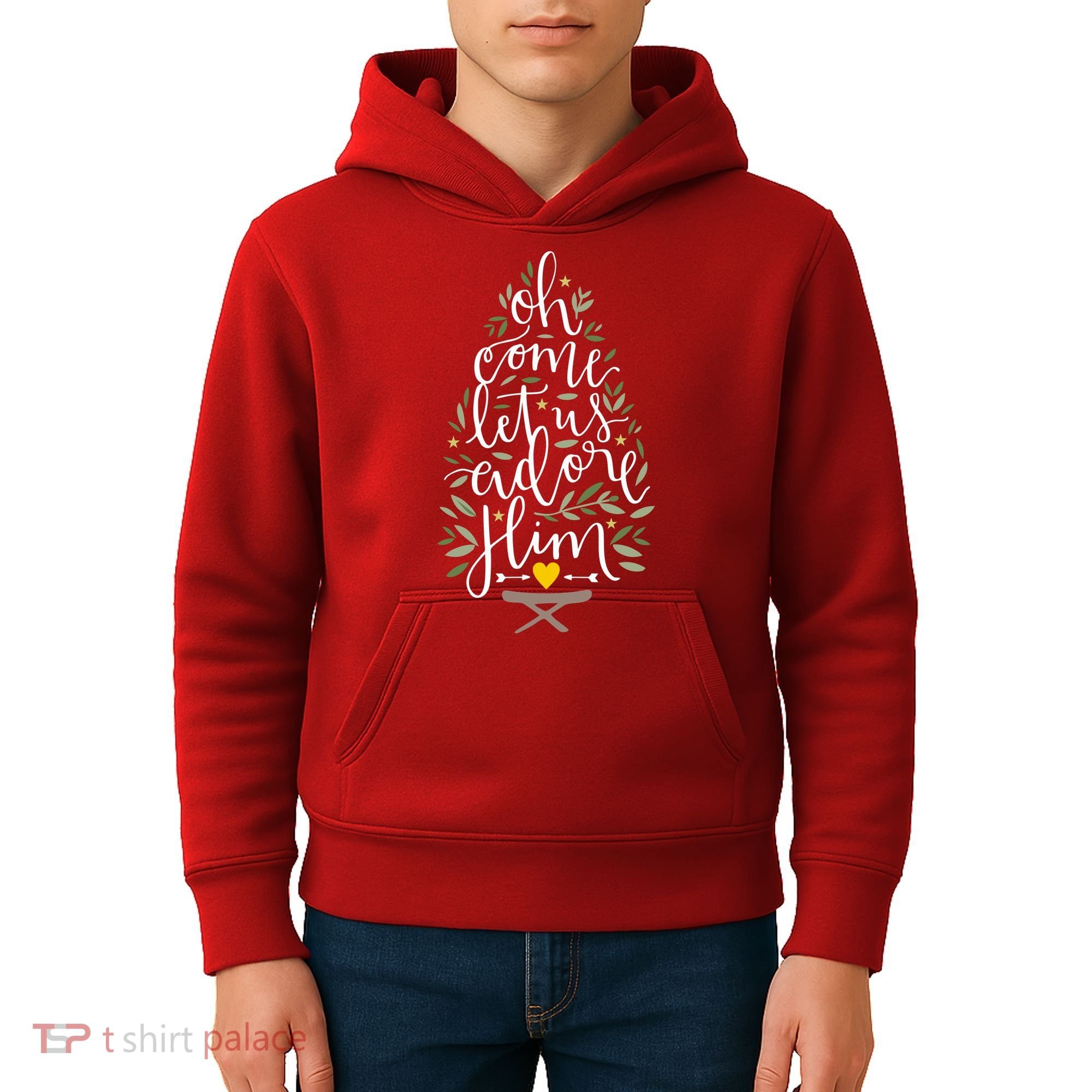 Adore Him Baby Jesus Christmas Kids Hoodie