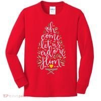Adore Him Baby Jesus Christmas Kids Long Sleeve Shirt thumb 0