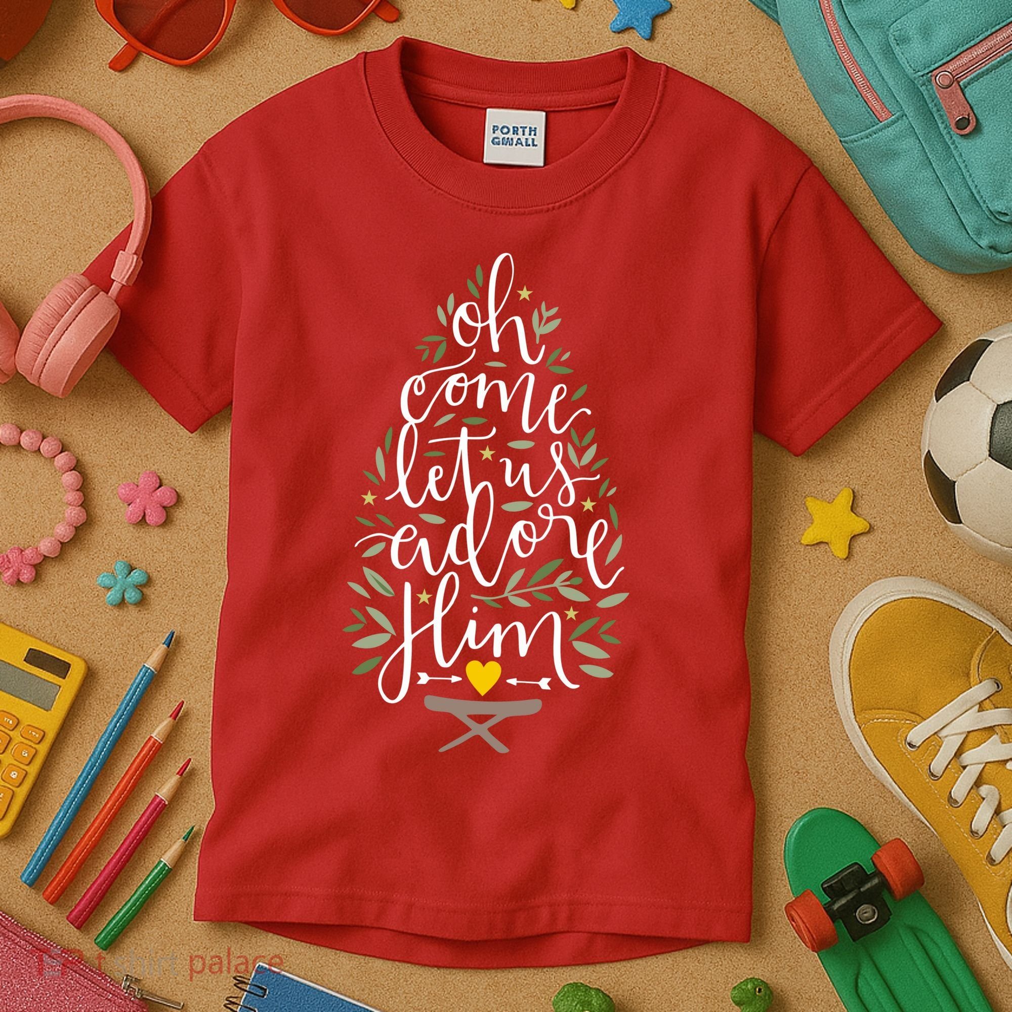 Adore Him Baby Jesus Christmas Kids T-Shirt