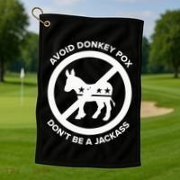 Avoid Donkey Pox DonT Be A Jackass Golf Towel thumb 1