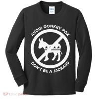 Avoid Donkey Pox DonT Be A Jackass Kids Long Sleeve Shirt thumb 0