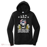 Abe Drinkin Patriotic American Abraham Lincoln Drinking Women's Hoodie thumb 0