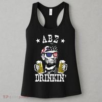 Abe Drinkin Patriotic American Abraham Lincoln Drinking Women's Tank Top thumb 3