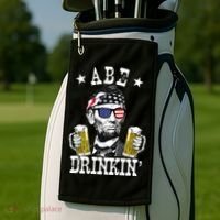 Abe Drinkin Patriotic American Abraham Lincoln Drinking Golf Towel thumb 2