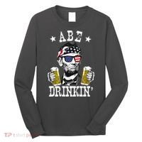 Abe Drinkin Patriotic American Abraham Lincoln Drinking Long Sleeve Shirt thumb 0