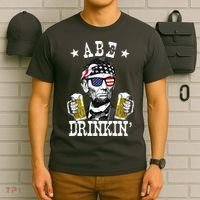 Abe Drinkin Patriotic American Abraham Lincoln Drinking T-Shirt thumb 6