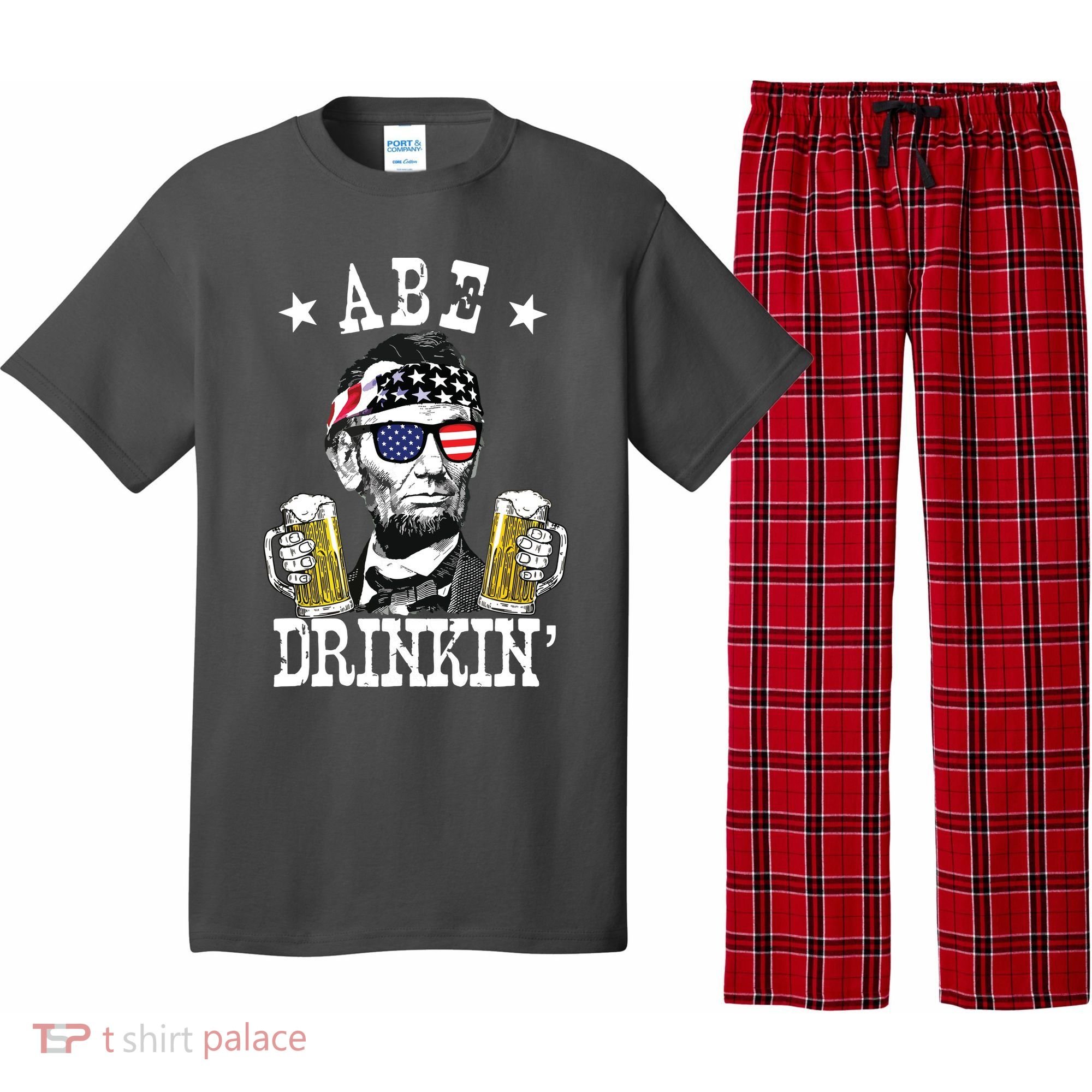 Abe Drinkin Patriotic American Abraham Lincoln Drinking Pajama Set