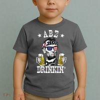 Abe Drinkin Patriotic American Abraham Lincoln Drinking Toddler T-Shirt thumb 2