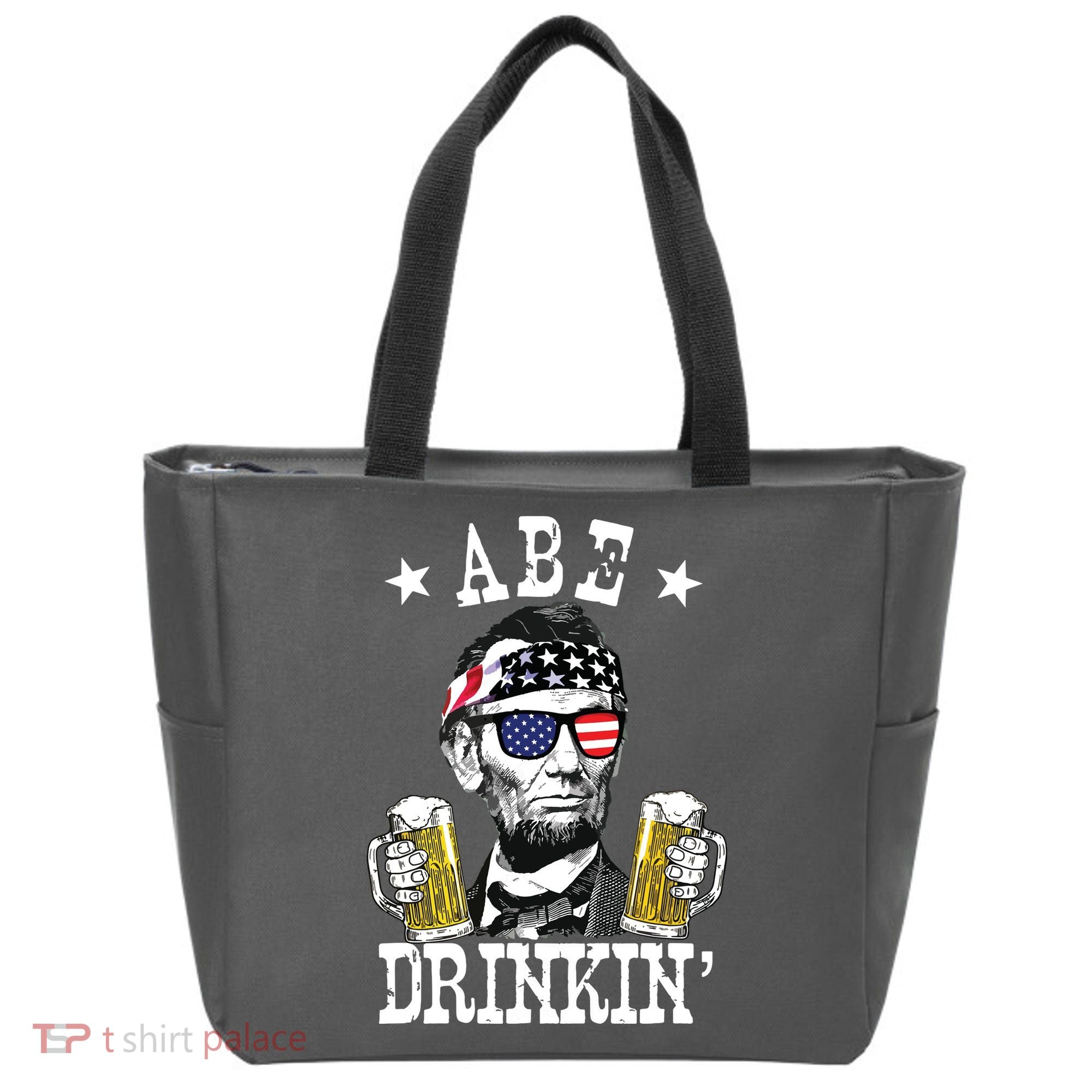 Abe Drinkin Patriotic American Abraham Lincoln Drinking Tote Bag