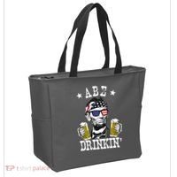 Abe Drinkin Patriotic American Abraham Lincoln Drinking Tote Bag thumb 2