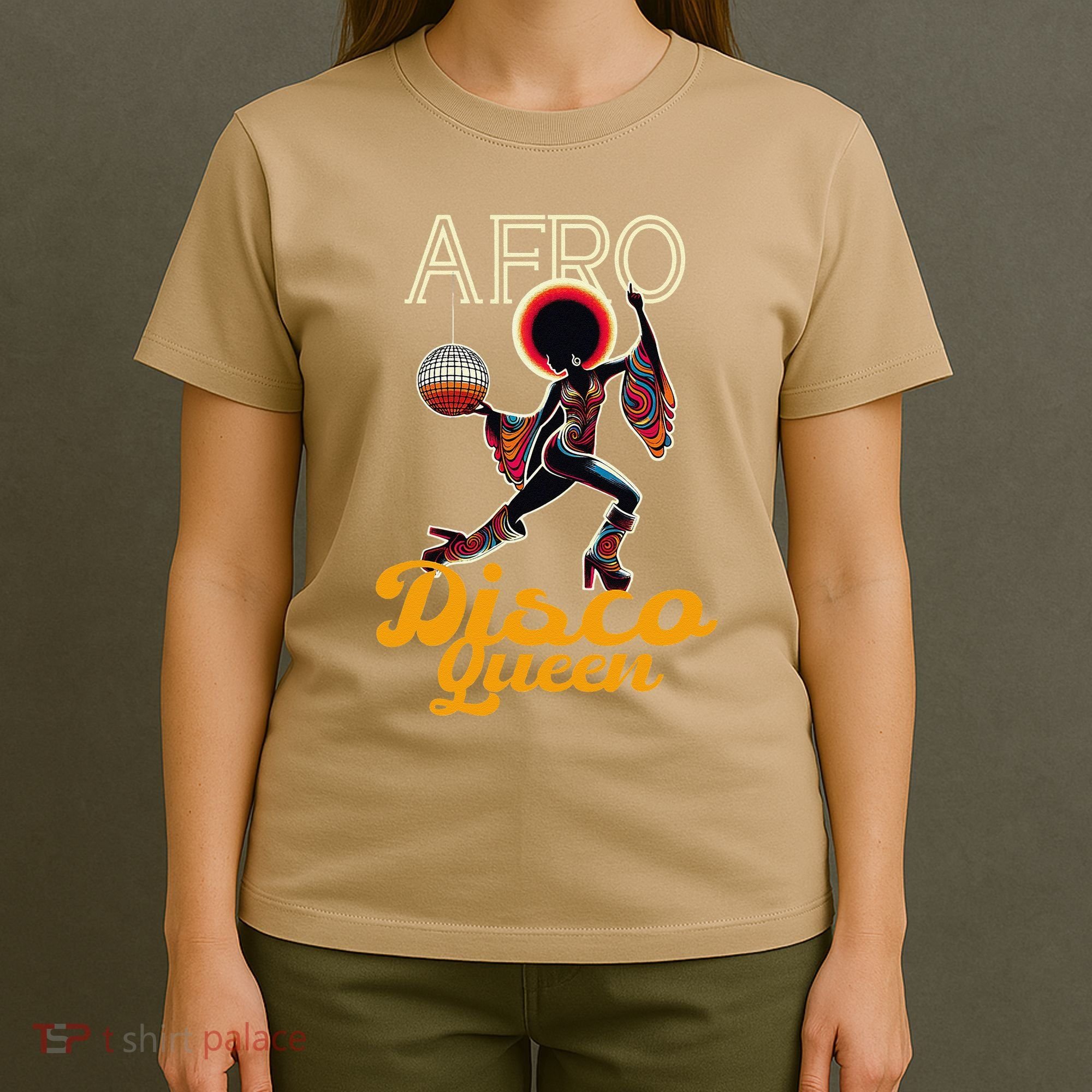 Afro Disco Queen Vintage Soul Music Retro 70s Groove T-Shirt
