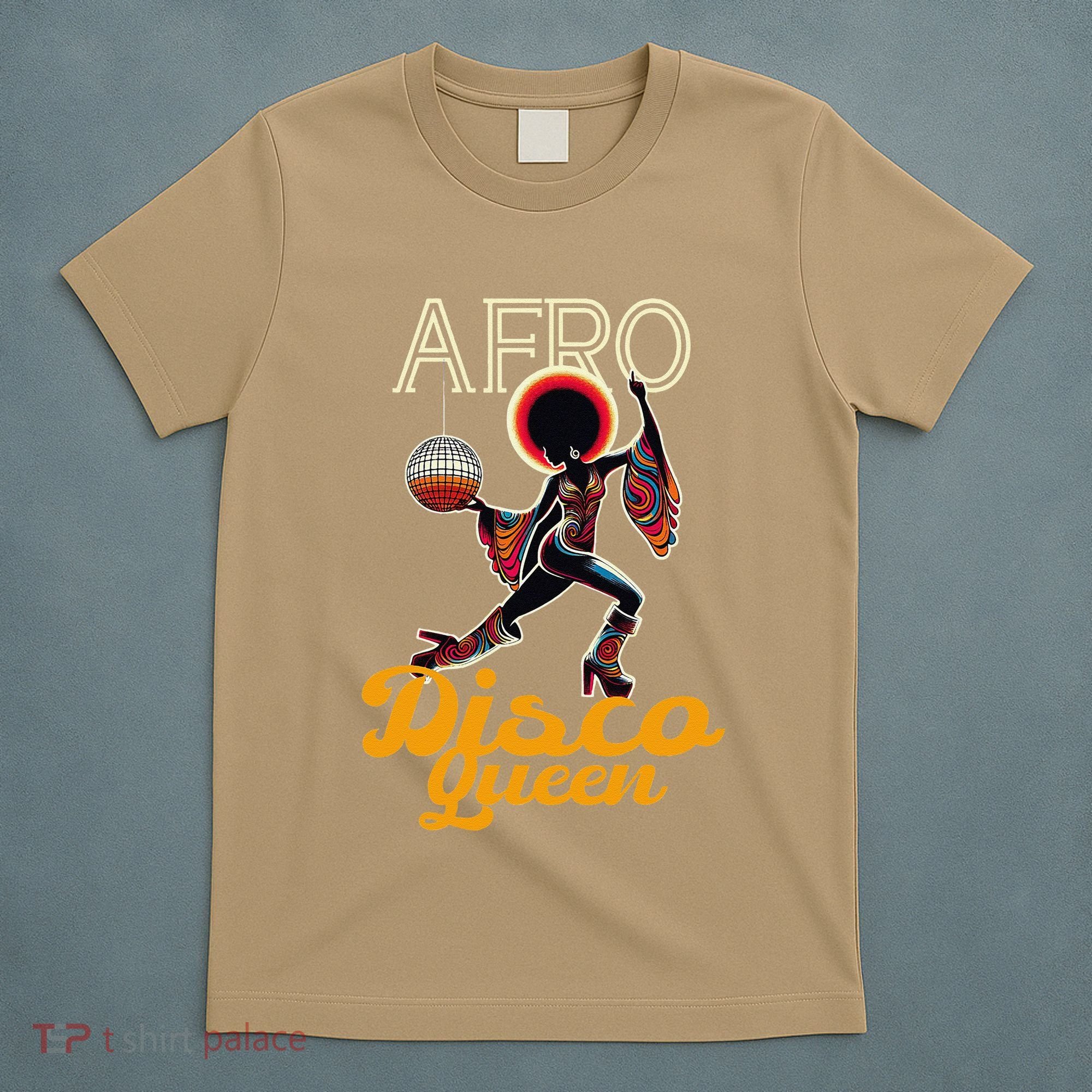Afro Disco Queen Vintage Soul Music Retro 70s Groove T-Shirt