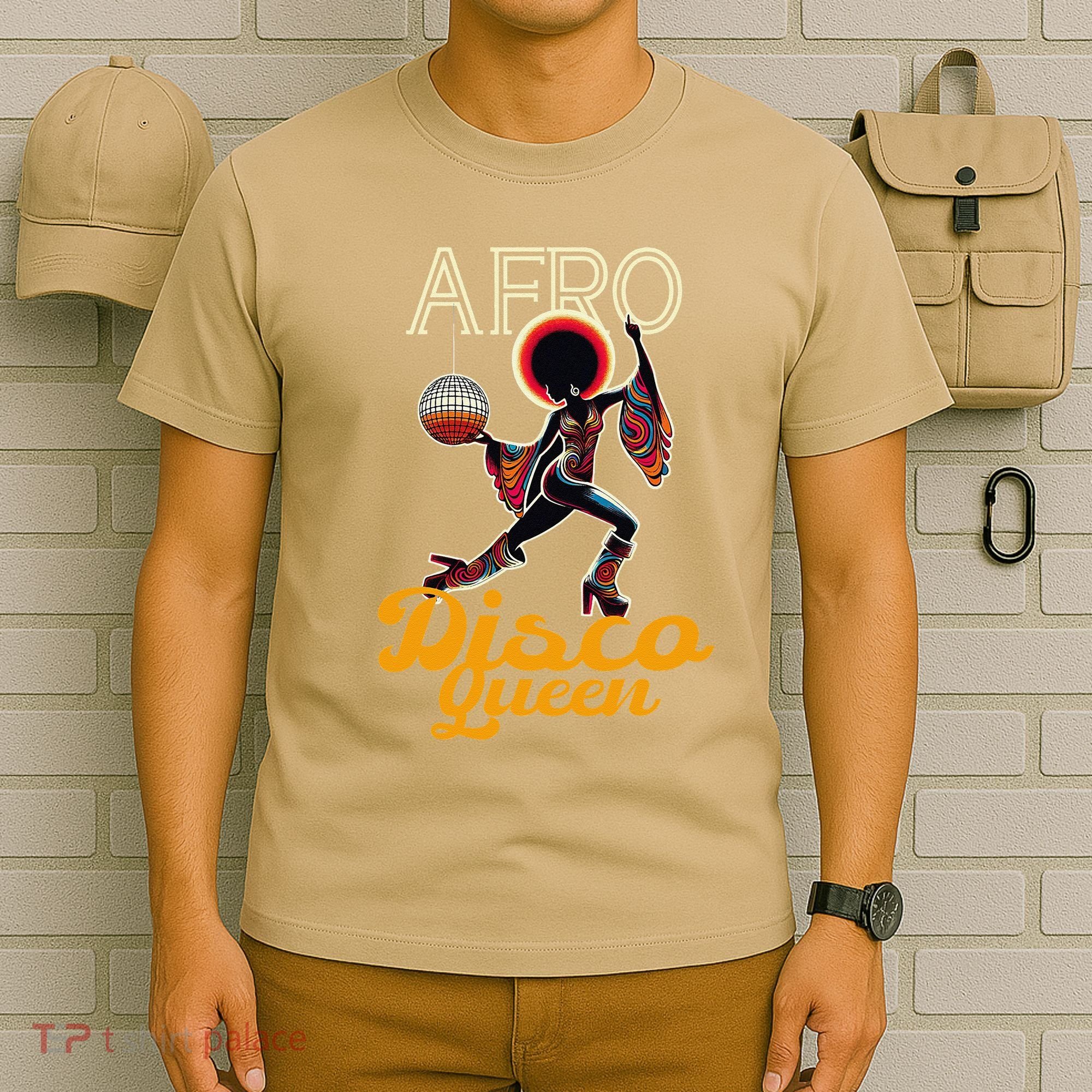 Afro Disco Queen Vintage Soul Music Retro 70s Groove T-Shirt