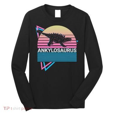 Ankylosaurus Dinosaur Retro Long Sleeve Shirt