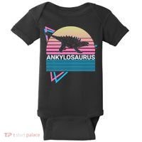 Ankylosaurus Dinosaur Retro Baby Bodysuit thumb 0