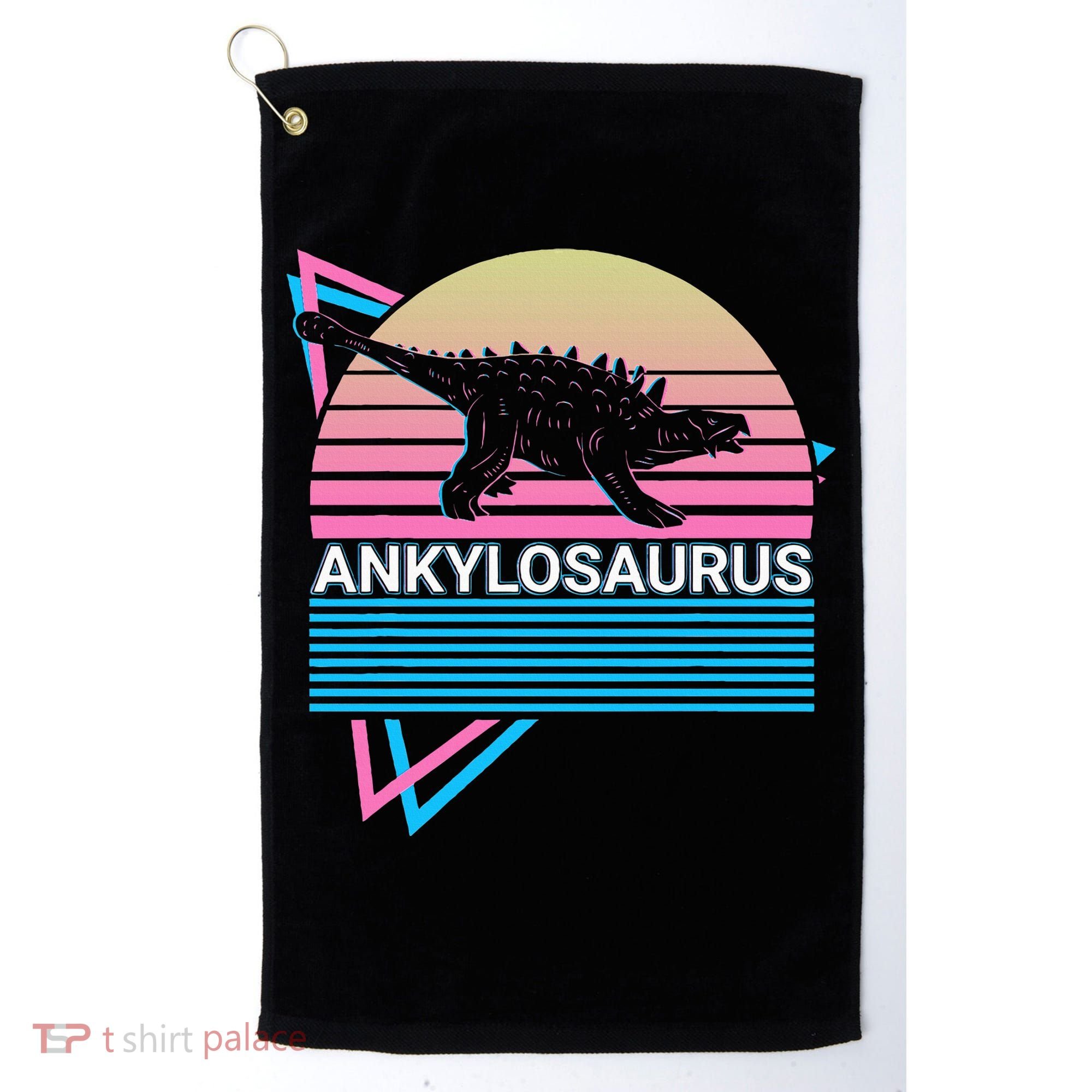 Ankylosaurus Dinosaur Retro Golf Towel