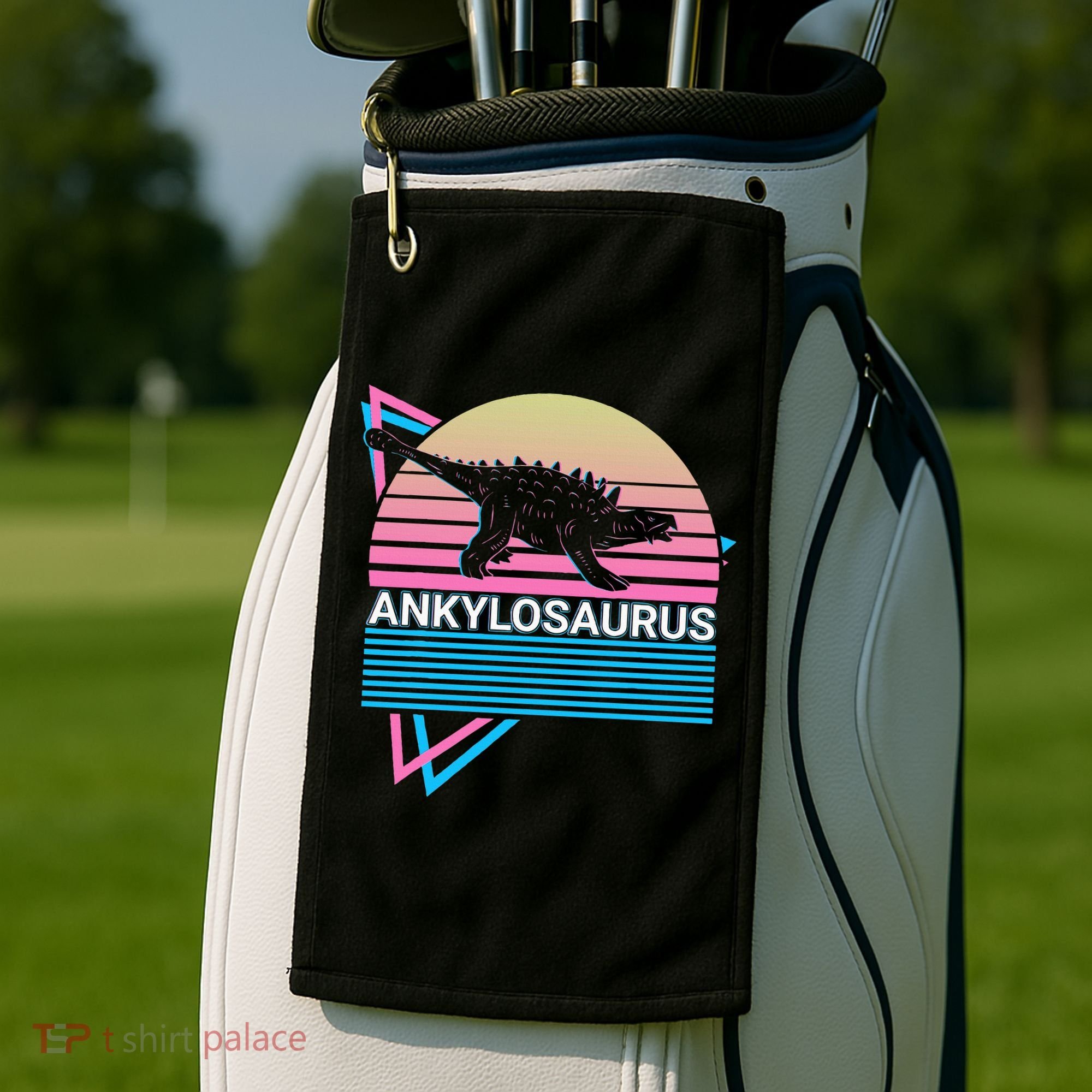 Ankylosaurus Dinosaur Retro Golf Towel