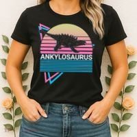 Ankylosaurus Dinosaur Retro Women's T-Shirt thumb 2