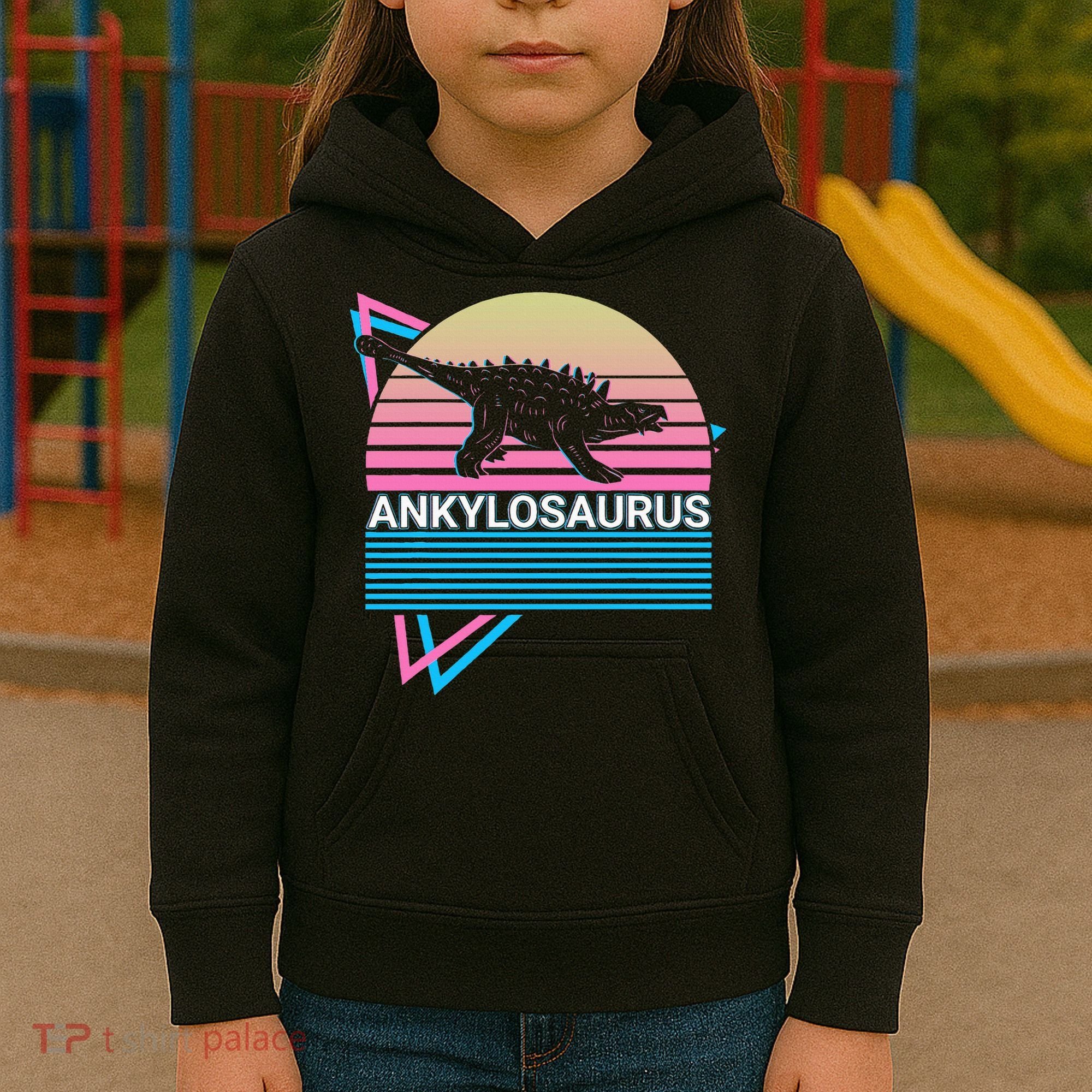 Ankylosaurus Dinosaur Retro Kids Hoodie