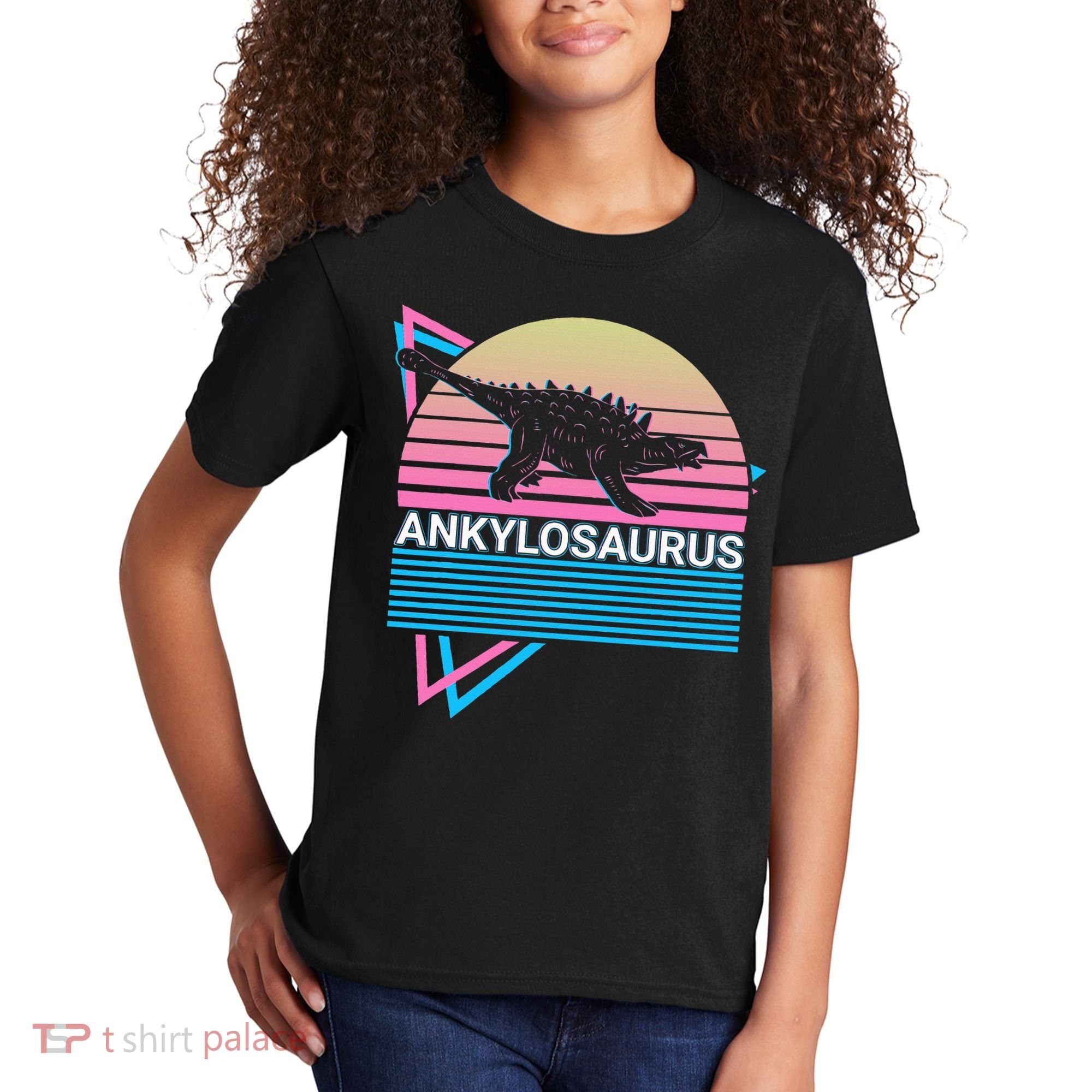 Ankylosaurus Dinosaur Retro Kids T-Shirt