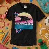 Ankylosaurus Dinosaur Retro Kids T-Shirt thumb 3