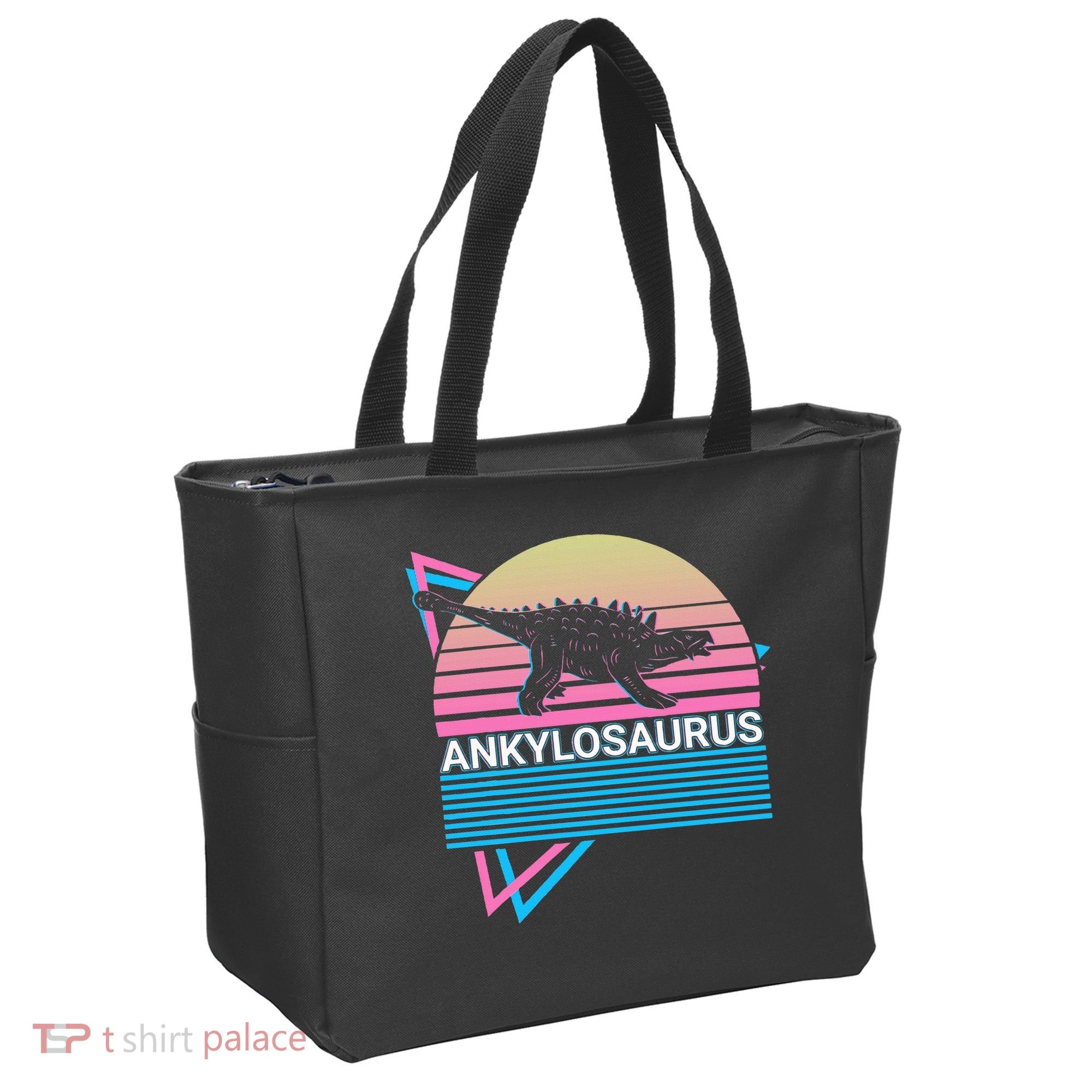 Ankylosaurus Dinosaur Retro Tote Bag