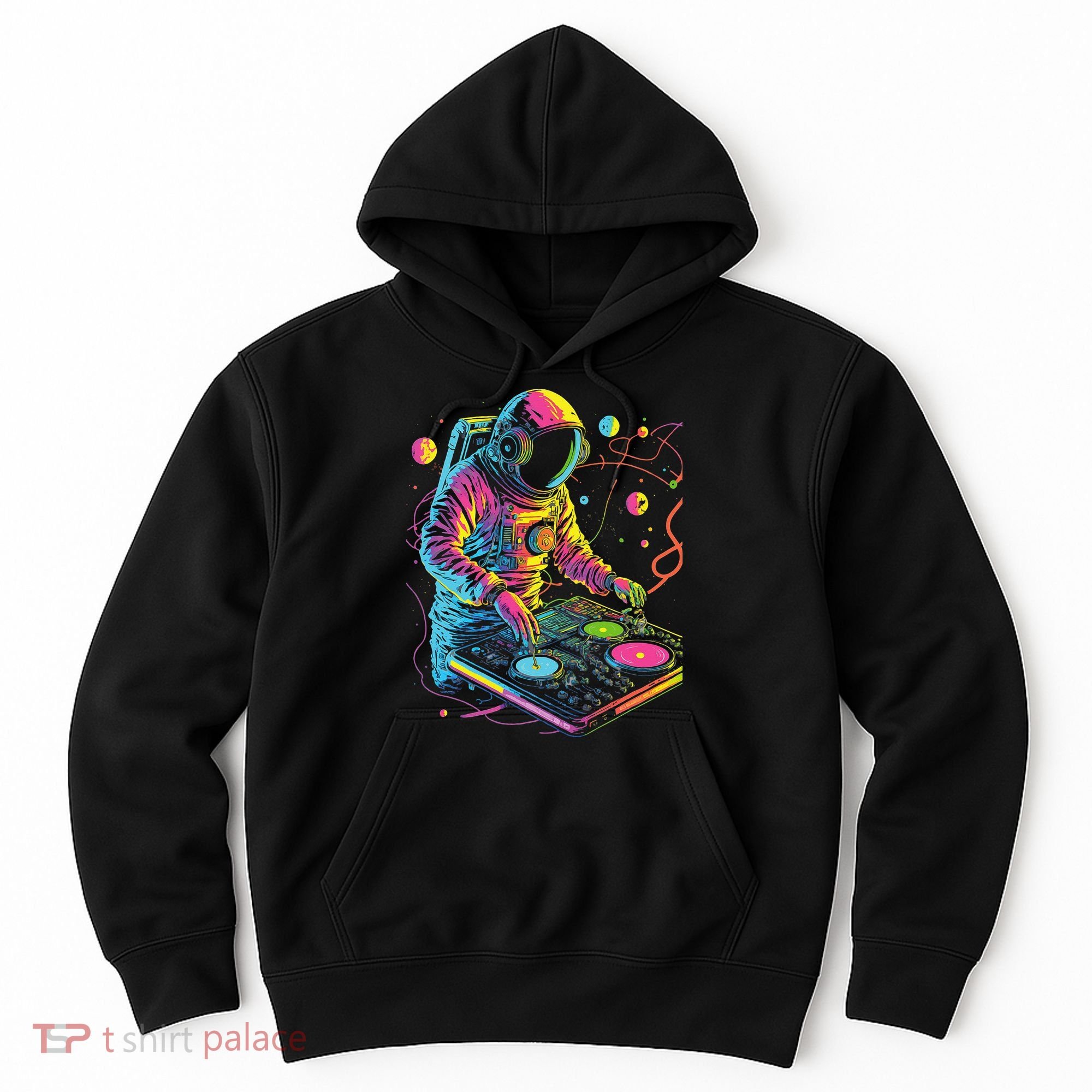 Astronaut DJ Record Techno Music Cool Astronauts Space Hoodie