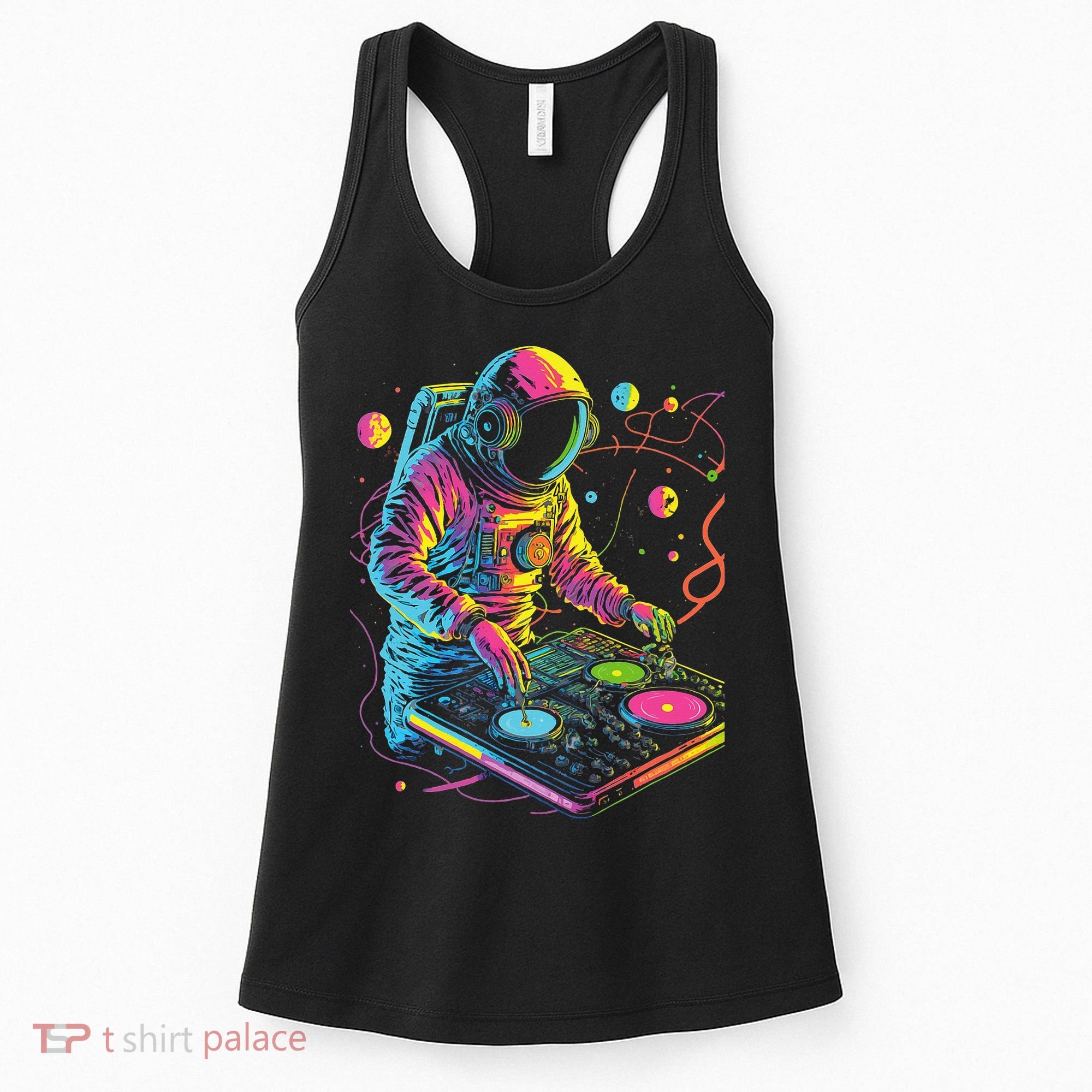 Astronaut DJ Record Techno Music Cool Astronauts Space Women's Tank Top