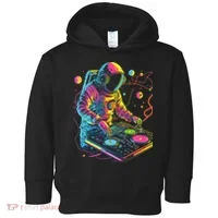 Astronaut DJ Record Techno Music Cool Astronauts Space Toddler Hoodie thumb 0