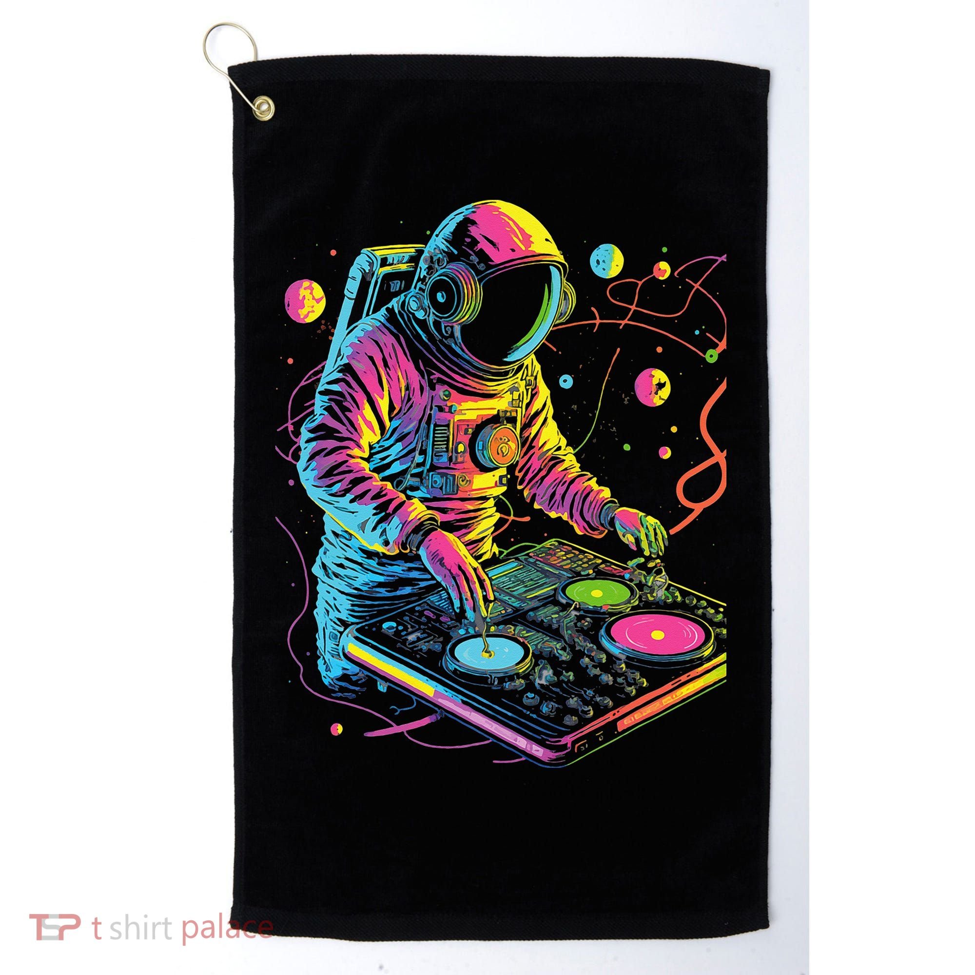 Astronaut DJ Record Techno Music Cool Astronauts Space Golf Towel