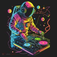 Astronaut DJ Record Techno Music Cool Astronauts Space Golf Towel thumb 3