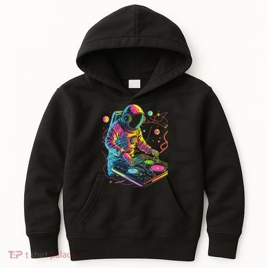 Astronaut DJ Record Techno Music Cool Astronauts Space Kids Hoodie