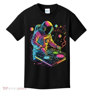 Astronaut DJ Record Techno Music Cool Astronauts Space Kids T-Shirt