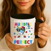 Autism Dabbing Society Say I'm Autistic God Says I'm Perfect Funny Gift Coffee Mug thumb 3