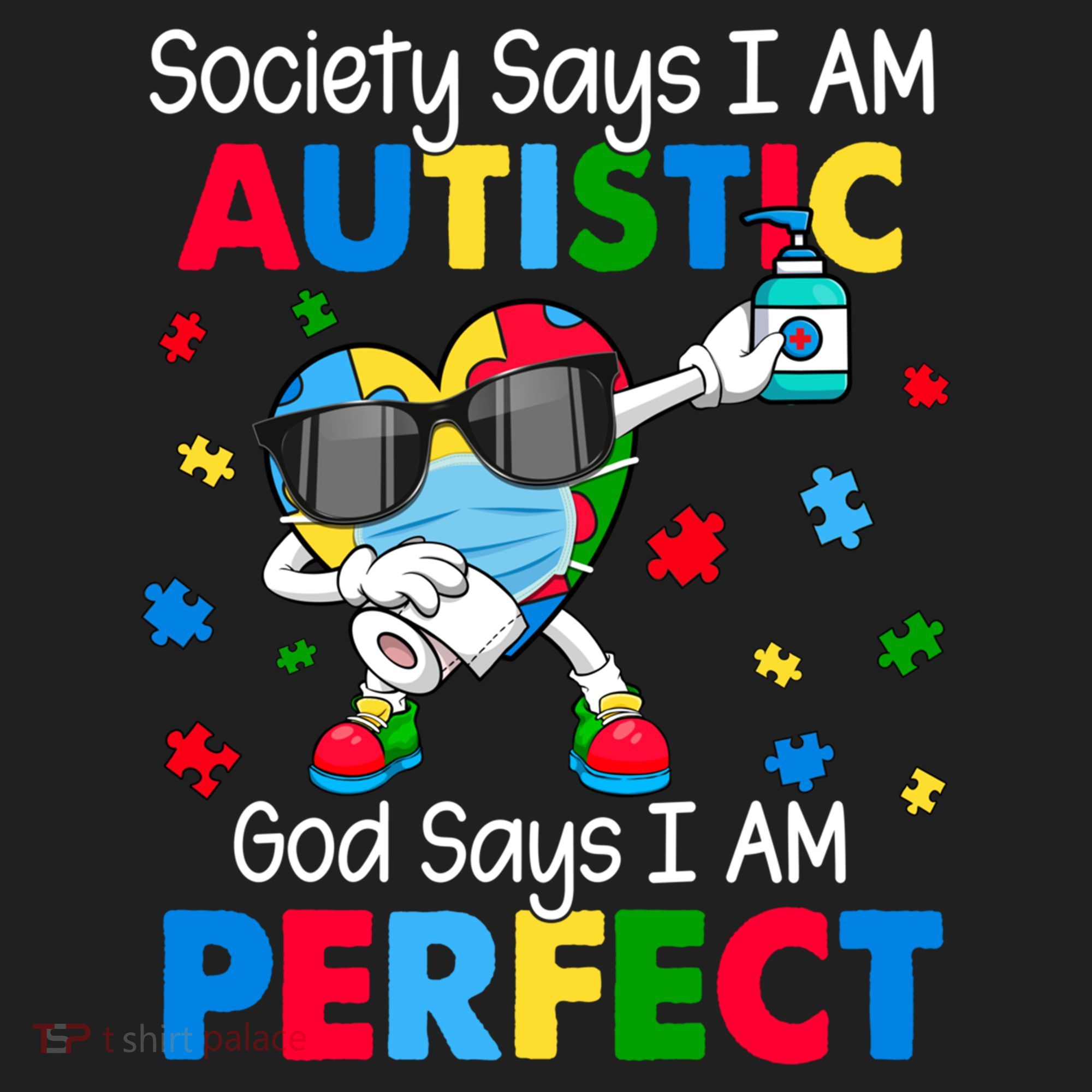 Autism Dabbing Society Say I'm Autistic God Says I'm Perfect Funny Gift Beanie