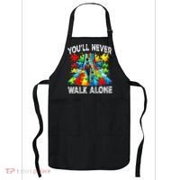 Autism Dad Support Alone Puzzle You'll Never Walk Alone  Apron thumb 0