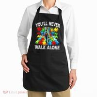 Autism Dad Support Alone Puzzle You'll Never Walk Alone  Apron thumb 2