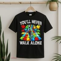Autism Dad Support Alone Puzzle You'll Never Walk Alone  T-Shirt thumb 2
