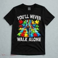 Autism Dad Support Alone Puzzle You'll Never Walk Alone  T-Shirt thumb 5