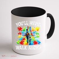 Autism Dad Support Alone Puzzle You'll Never Walk Alone  Coffee Mug thumb 1