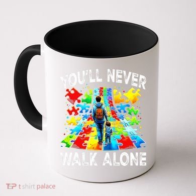 Autism Dad Support Alone Puzzle You'll Never Walk Alone  Coffee Mug