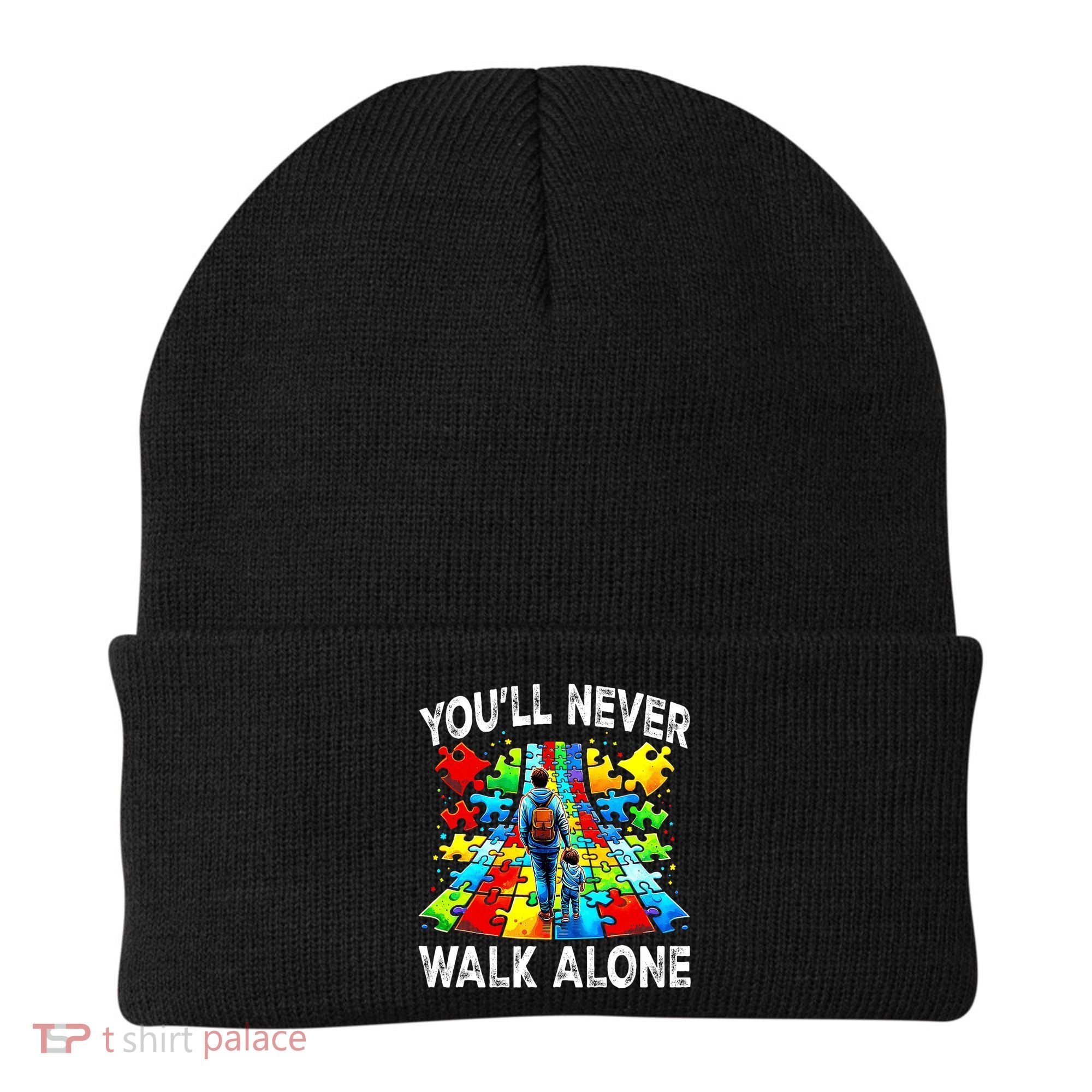 Autism Dad Support Alone Puzzle You'll Never Walk Alone  Beanie