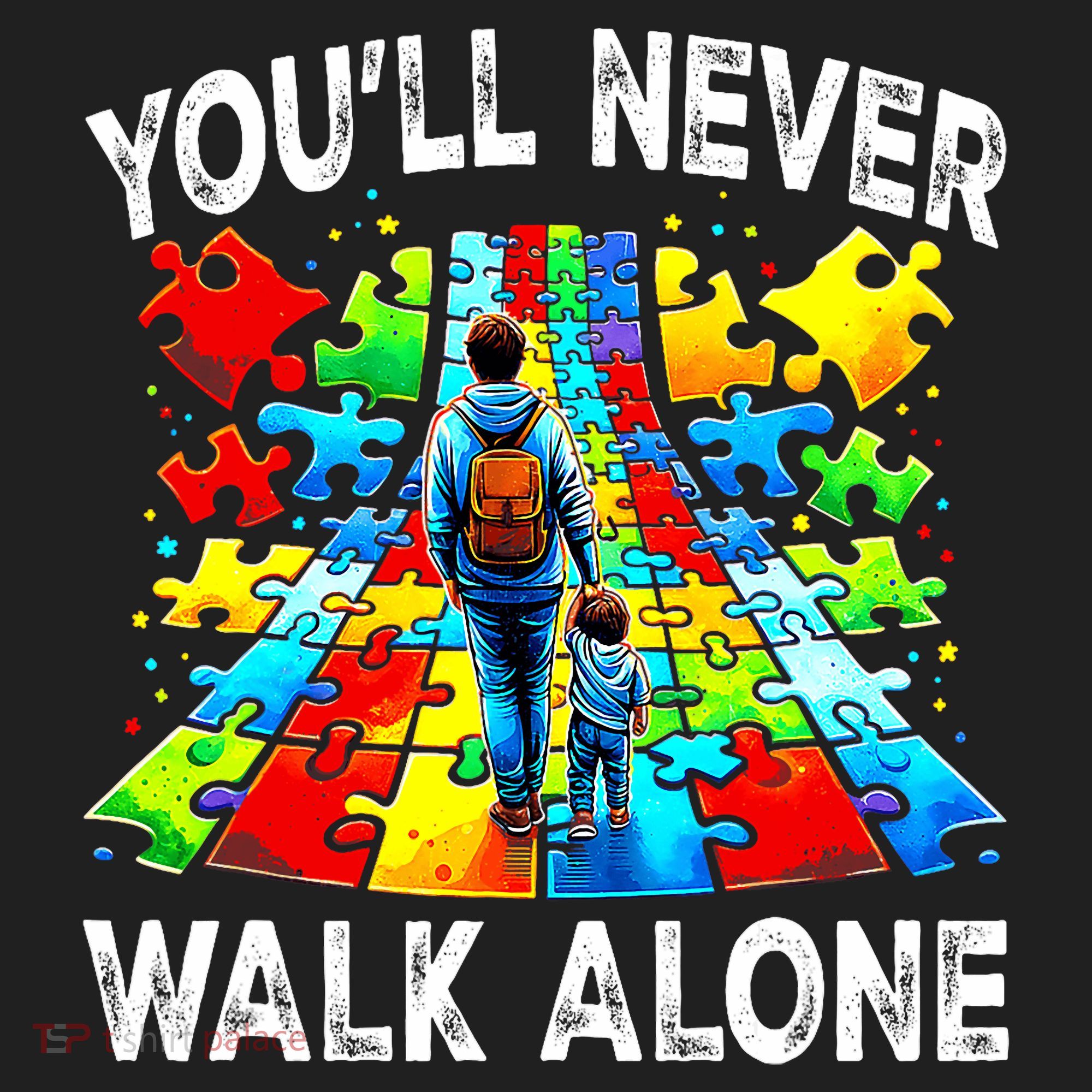 Autism Dad Support Alone Puzzle You'll Never Walk Alone  Beanie