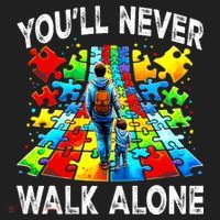 Autism Dad Support Alone Puzzle You'll Never Walk Alone  Tumbler thumb 3