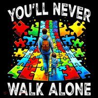 Autism Dad Support Alone Puzzle You'll Never Walk Alone  Mousepad thumb 1