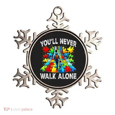 Autism Dad Support Alone Puzzle You'll Never Walk Alone  Ornament