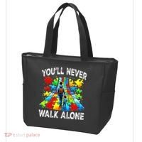 Autism Dad Support Alone Puzzle You'll Never Walk Alone  Tote Bag thumb 3