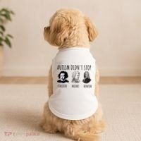 Autism Didn't Stop Einstein Mozart Newton Inspirational Autism Awareness Month Doggie Tank thumb 2